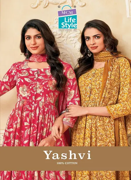 Yashvi Vol 1 By Mcm Heavy Cotton Printed Anarkali Style Kurti With Pant Dupatta Wholesale In India